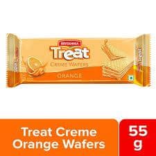 BRITANNIA TREAT CREME WAFERS ORANGE 55G