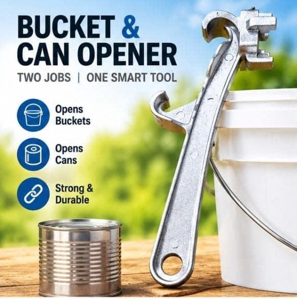 Premium Bucket Opener Wrench and Can Lid Remover Metal Handle 245mm view 3