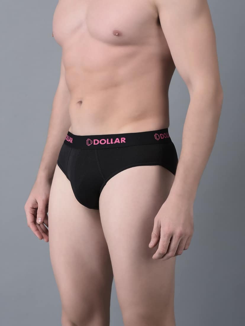 Men's Assorted Pack of 3 Cotton Superior Snug Fit Solid Brief view 2