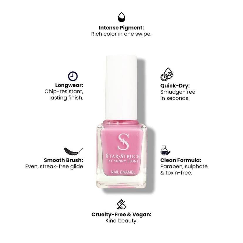 StarStruck by Sunny Leone - Tease - Glossy Nail Polish | Mirror-Like Shine & Longwear Color | Quick Dry Formula view 2