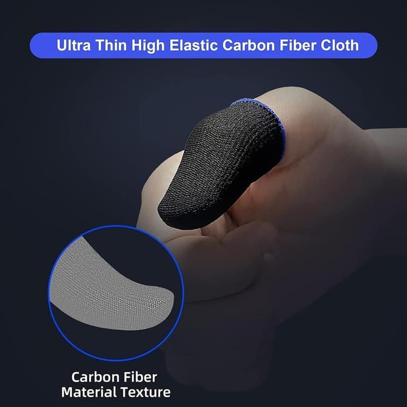 LIRAMARK Pubg Anti-Slip Thumb Sleeve, Slip-Proof Sweat-Proof Professional Touch Screen Thumbs Finger Sleeve for Pubg Mobile Phone Game, Garena FreFire, COD Mobile, Asphalt etc (1 Pair - 2 Peices) view 3