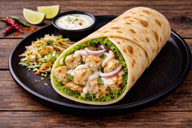 Malai Chicken Tikka Roll