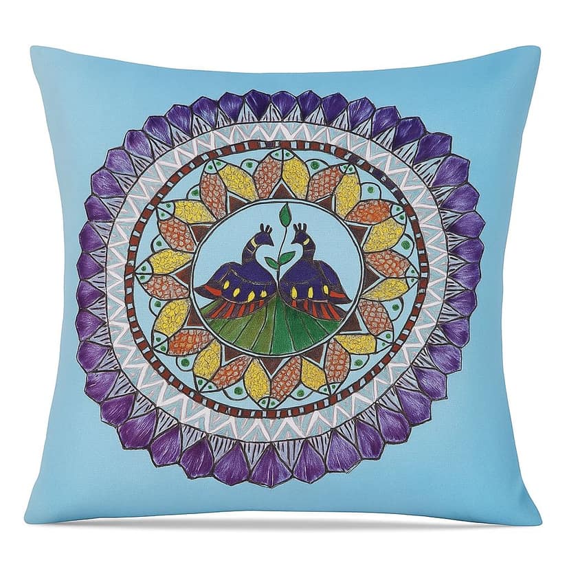 Peacock Mandala Cushion Cover