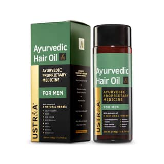 Ustraa Ayurvedic Hair Oil 200ml - with 8 Natural Herb extracts Controls hair fall Fights Dandruff Ayurvedic Nourishment for Hair Hair Oil (200 ml)