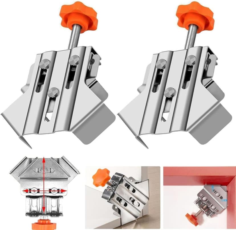 2Pcs Corner Clamps 90 Degree Open Mouth Right Angle Clamps, Stainless Steel Corner Clamps Corner 90° Woodworking Corner Clip