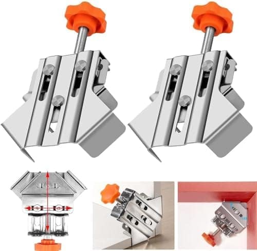 2Pcs Corner Clamps 90 Degree Open Mouth Right Angle Clamps, Stainless Steel Corner Clamps Corner 90° Woodworking Corner Clip view 2