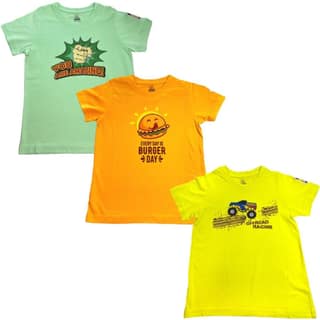 KUCHU New Launch'23 Unisex Tshirt for Boys and Girls- Set of 3|Super Combed Cotton-Modal Fiber|Soft Fabric |Breathable Fabric|Digitally Printed|Unique Design|Vibrant Colour |Half Sleeves |Round Neck