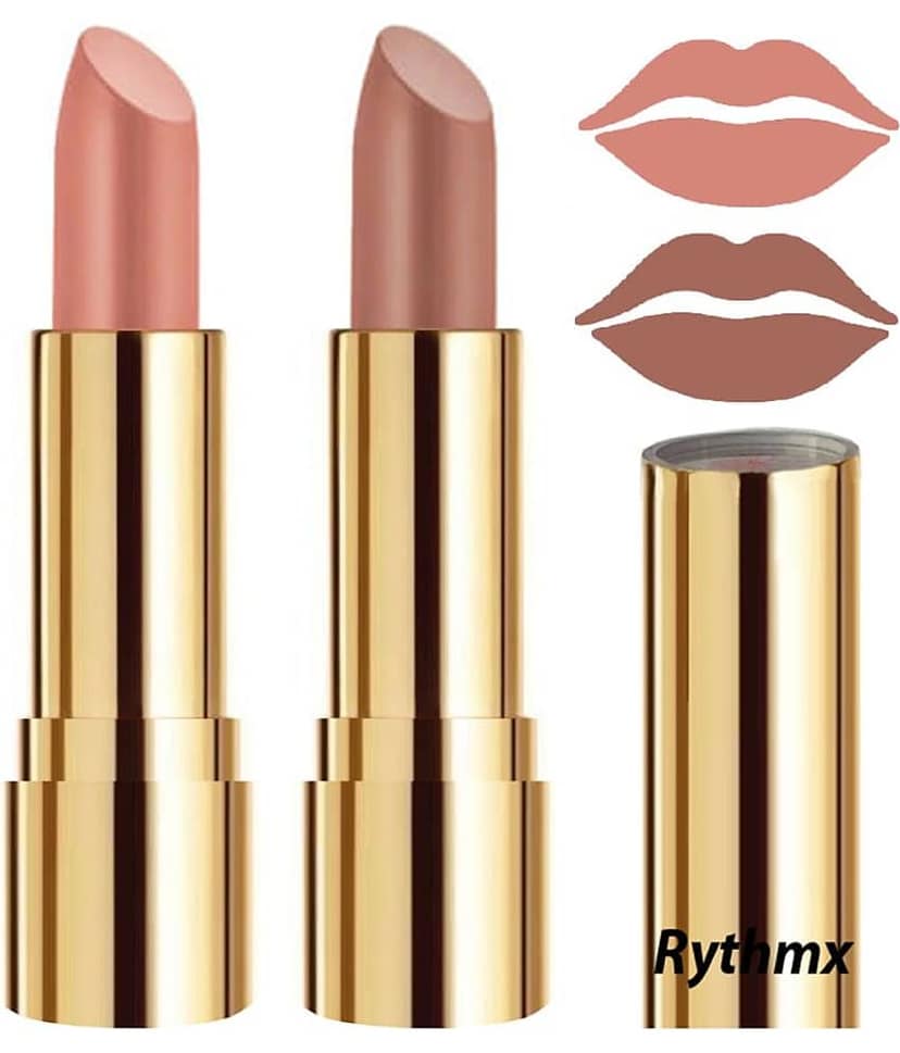 Rythmx Peach,Nude Matte Creme Lipstick Long Stay on Lips Multi Pack of 2 8 g