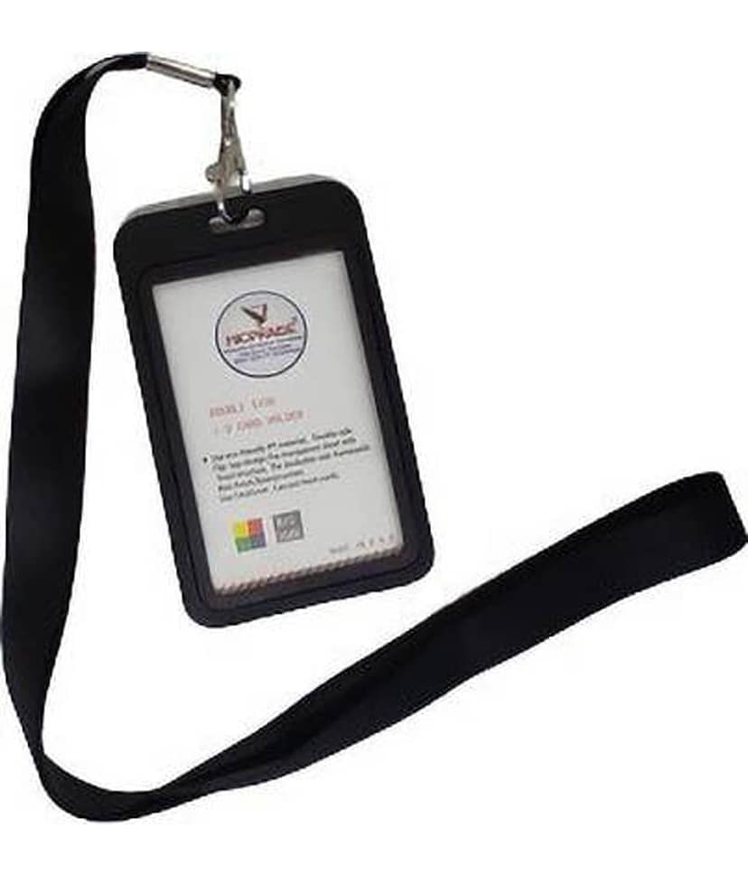 Black silk Lanyard with Plastic Card holder