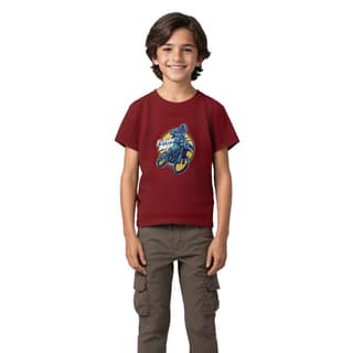 Boys T shirt Cotton Winery Red Future Biker