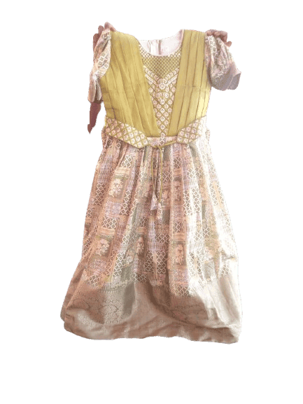Girls' Embroidered A-Line Dress with Sash view 2