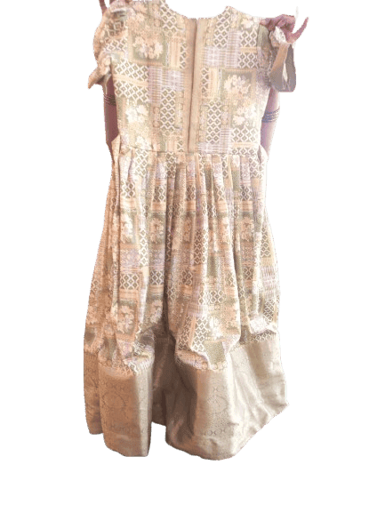 Girls' Embroidered A-Line Dress with Sash view 3