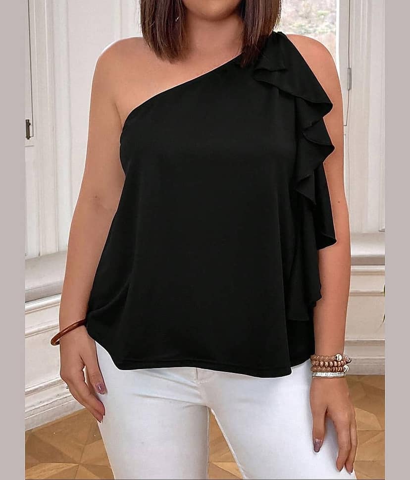 kotty Women's Crepe Regular Top ( Black ) view 2