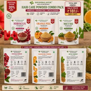 SHUSHRAJ JAIVIK Hair Care Combo Pack | Hibiscus + Orange Peel + Methi Powder | 240g