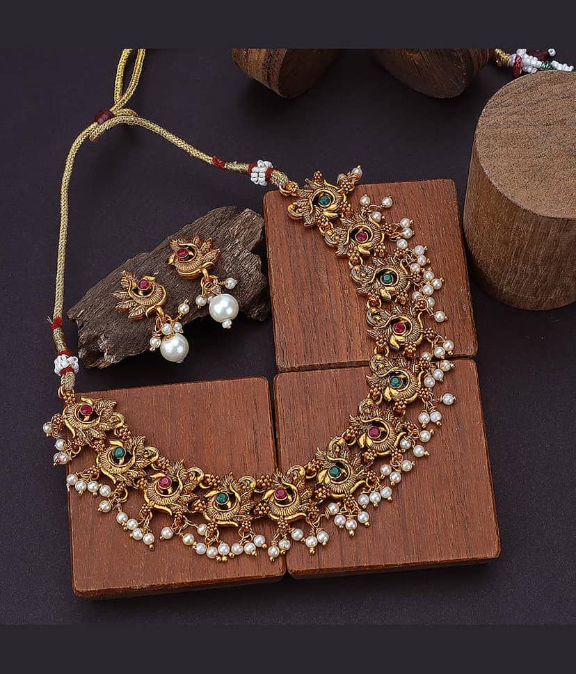 raajis Multi Color Alloy Necklace Set ( Pack of 1 )