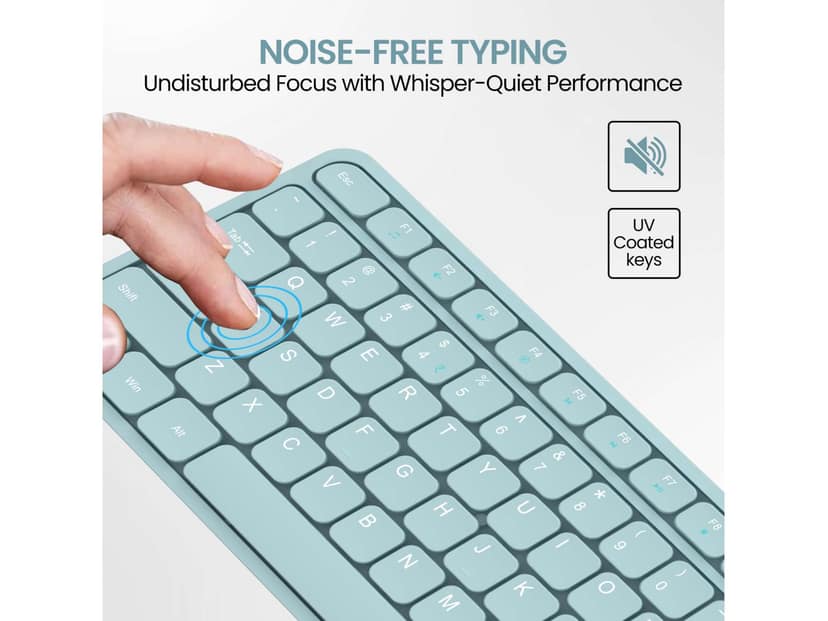 Portronics Ki-Pad 3 USB Wired Keyboard with Large Keycaps, Noise-Free Typing, Fn Multimedia Hotkeys, Full-Size Layout with Num Pad, Ergonomic Design, 1.5m USB Cable, for Laptop, PC, Mac - Blue view 3