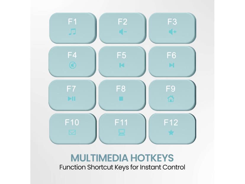 Portronics Ki-Pad 3 USB Wired Keyboard with Large Keycaps, Noise-Free Typing, Fn Multimedia Hotkeys, Full-Size Layout with Num Pad, Ergonomic Design, 1.5m USB Cable, for Laptop, PC, Mac - Blue view 4