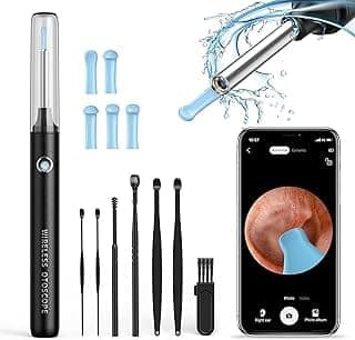 Ear Wax Removal Tool Camera, 1080P Ear Cleaner with Anti-Dust Cover, Wifi Ear Camera Otoscope with Ear Pick Set for iPhone, iPad & Android Smart Phones