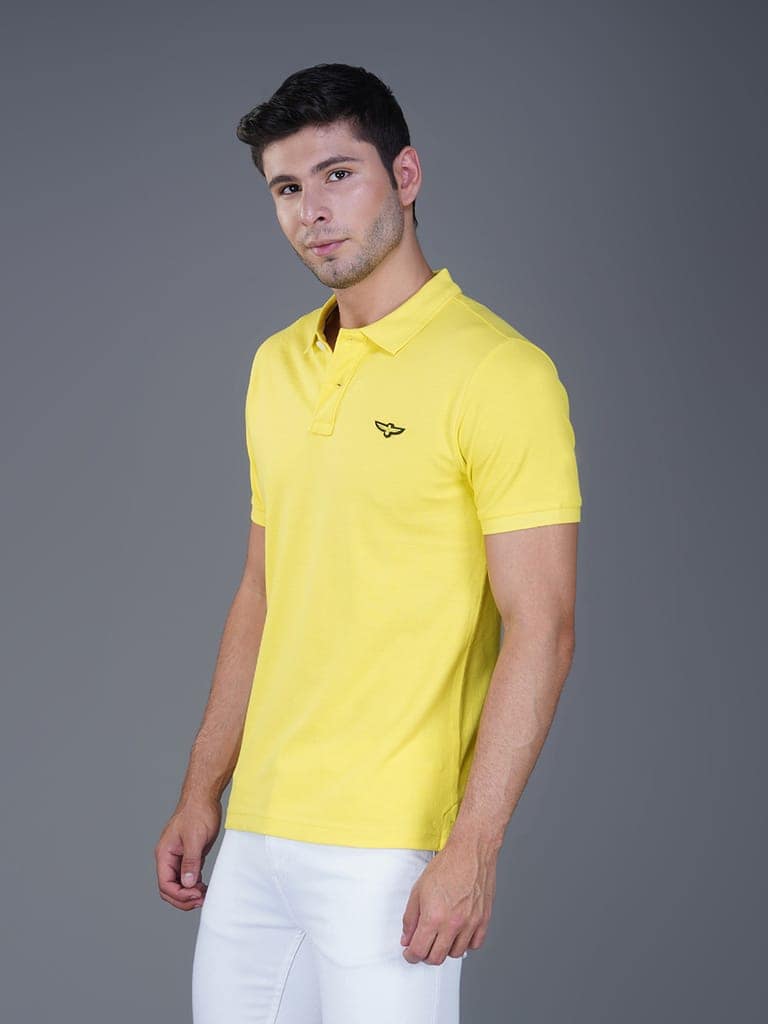 Solid Polo Shirt- PRIMROSE view 3