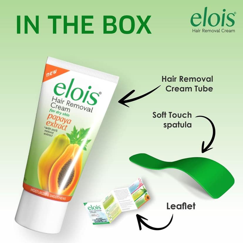 Elois Hair Removal Cream For Women with natural extracts of Aloe Vera, Papaya, and Rose essence for Soft, Smooth, Sensitive & Dry Skin (50 gm Set of 3) view 3