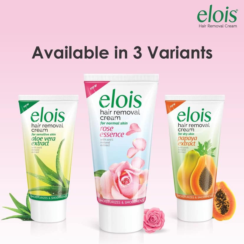 Elois Hair Removal Cream For Women with natural extracts of Aloe Vera, Papaya, and Rose essence for Soft, Smooth, Sensitive & Dry Skin (50 gm Set of 3) view 7