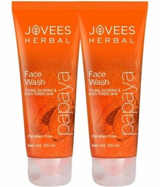 Jovees Herbal Papaya Face Wash Brightens & Hydrates All Skin Types 120ml (Pack of 2)
