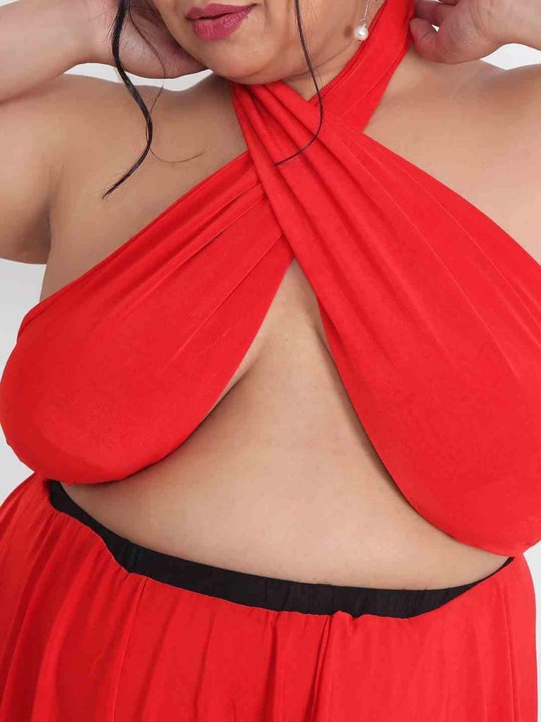 Plus Size Sexy 2 Piece Babydoll Bikini Dress for Honeymoon BB6Rd view 6