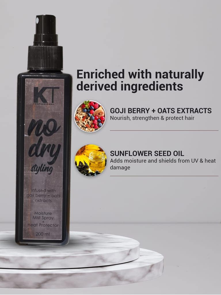 No Dry Styling Moisture Mist Hair Spray & Heat Protector | Infused with Goji Berry & Oats Extracts For Men & Women | Sulfate-Free, Paraben-Free | 200ml view 4