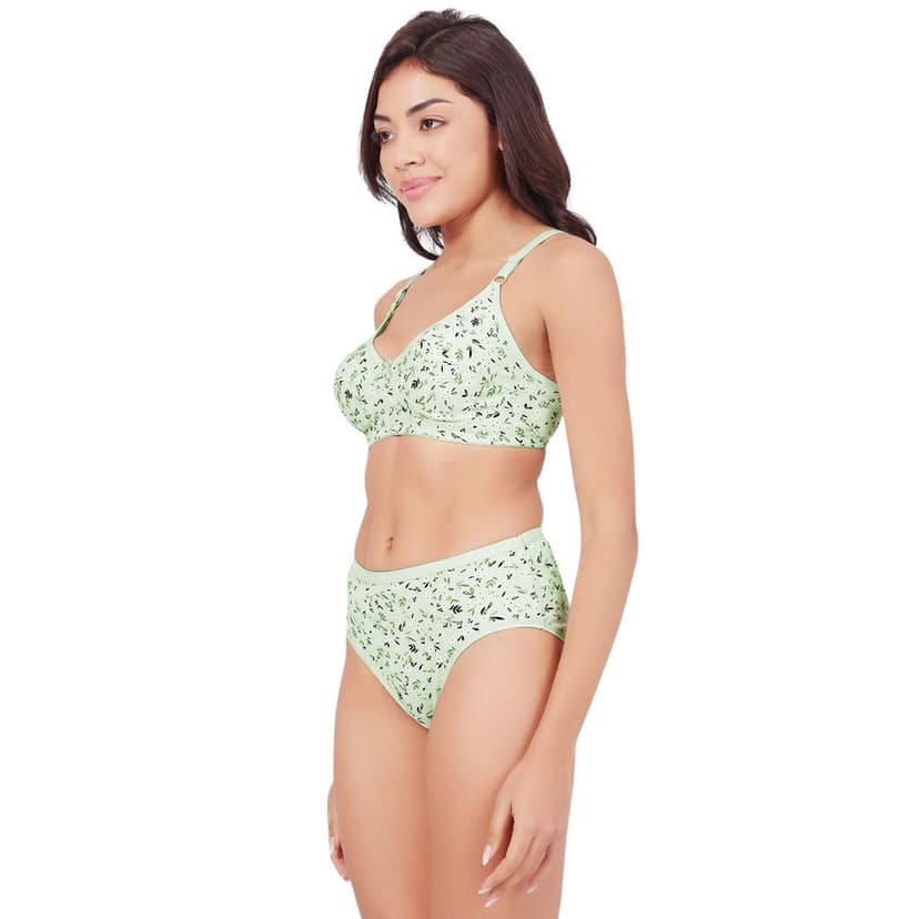 Bodycare Women's Assorted Prints Combed Cotton Bra & Panty Set 6450F view 2