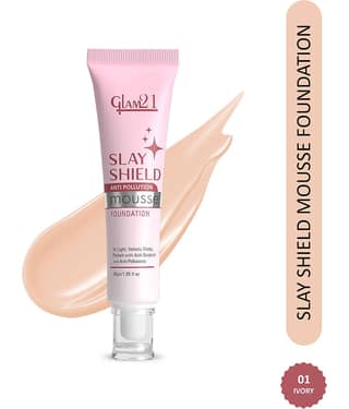 Glam21 Slay Shield Mousse Foundation With Vitamin C Green Tea Niacinamide Spf30 Foundation Ivory, 30 G