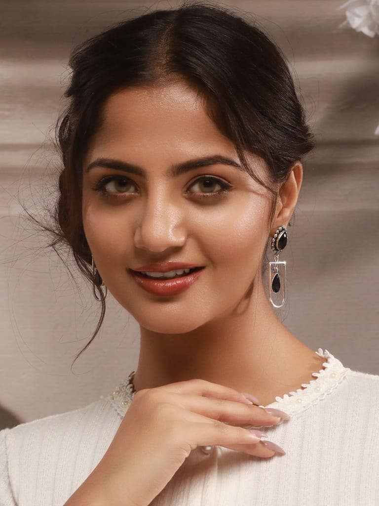 Oxidised Silver Lookalike designer Dailywear Dangling Earrings view 4