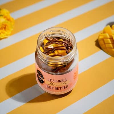 Mango nutella cheesecake jar