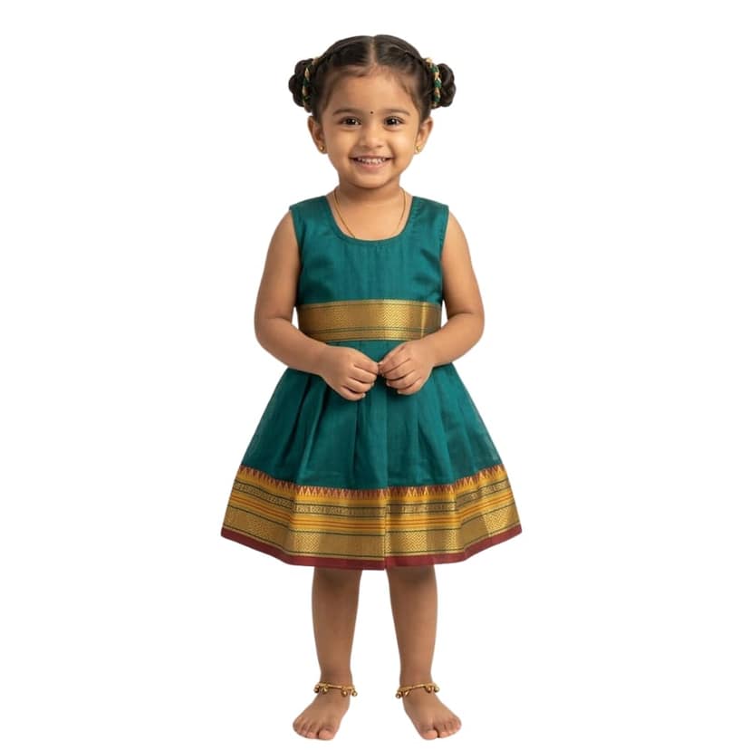 Baby Girls Summer Frock Dress (0–5 Years) | Soft Acrylic Cotton with Pure Cotton Lining | Sleeveless Round Neck | Lightweight & Breathable (in, Age, 0 Months, 3 Months, Regular, Morpankhi)
