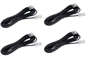 Landline Cable RJ11 Plug to Plug Telephone Modem Line Cable (Black, 2 Meter) - Pack of 4