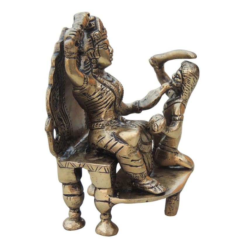 Brass Baglamukhi Devi Statue, Height : 5 Inch (BSMAS967 A) view 3