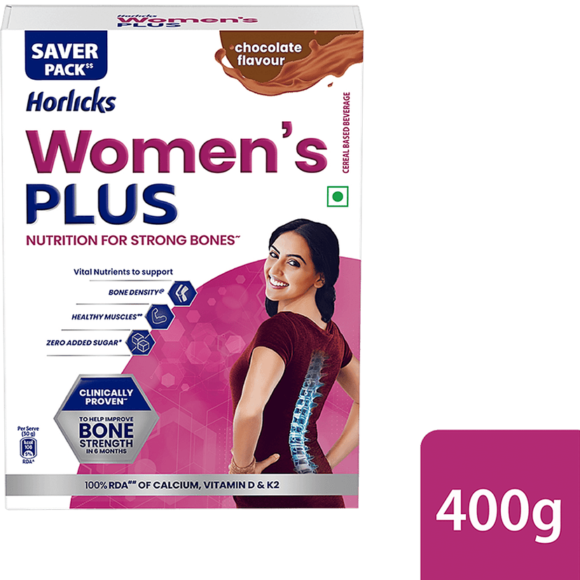Horlicks Women's Plus, Chocolate, 400 Gram Carton
