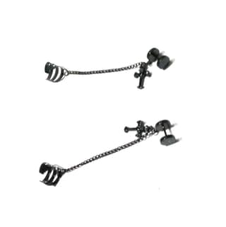 Nawani 1 Pair Mens Jewellery Black Studs Earring/Earring for Men/Boys/Boyfriend.