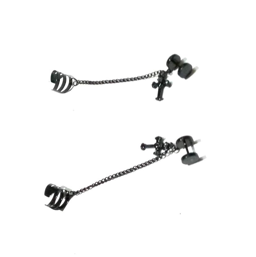 Nawani 1 Pair Mens Jewellery Black Studs Earring/Earring for Men/Boys/Boyfriend.