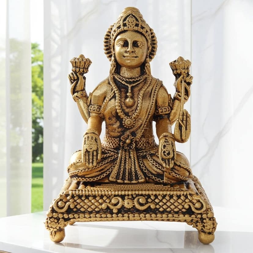 Brass Showpiece Laxmi Ji God Idol Statue (BSMAS1775 L)
