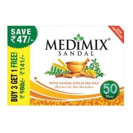 Medimix Sandal Soap, 125g (Buy 3 Get 1 Free)