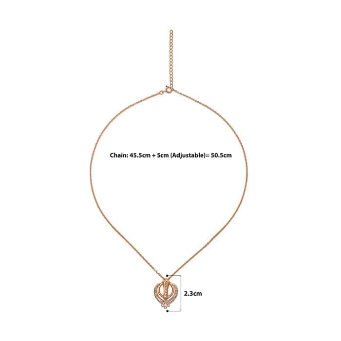 Rose Gold Khanda Pendant with Chain view 4