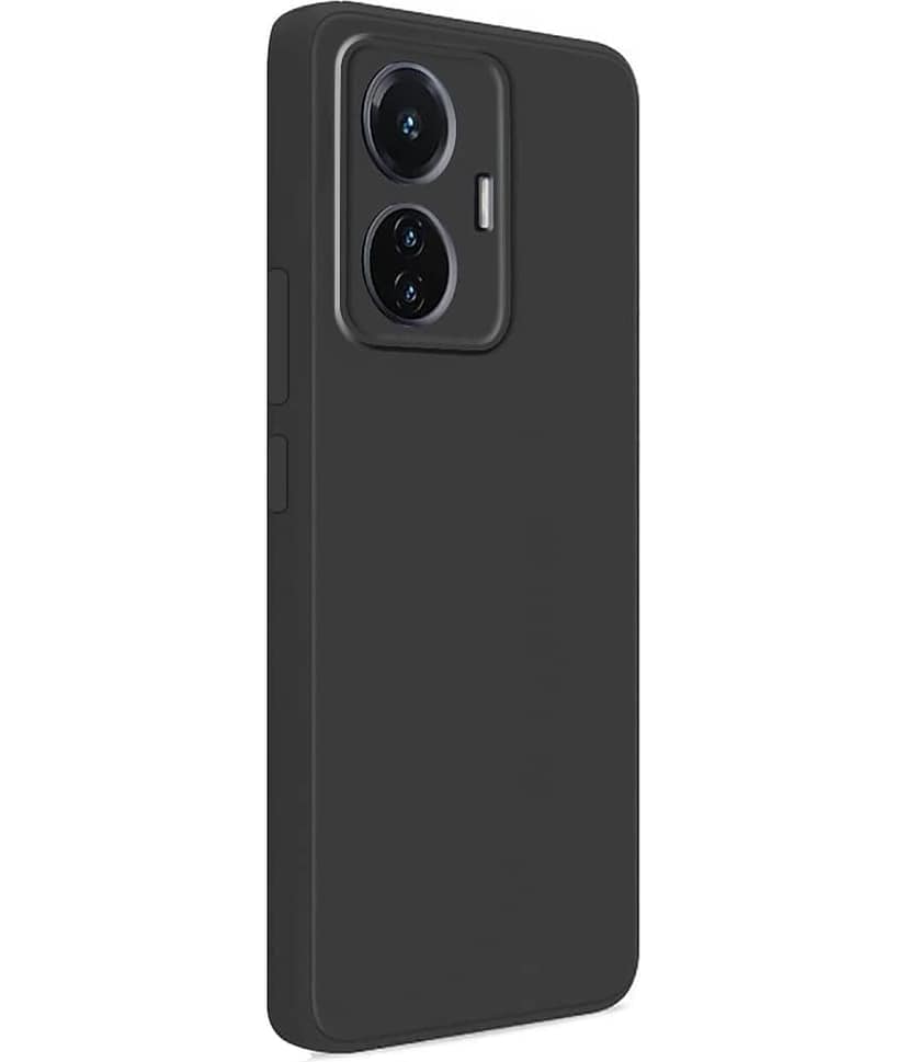 ZAMN - Black Silicon Plain Cases Compatible For Vivo T1 44W ( Pack of 1 ) view 2