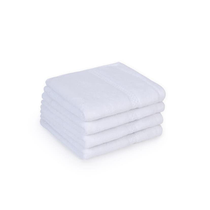 Feather & Spun Bamboo Cotton Face Towel(Pack of 4) | Lavender Fragrance | Oeko-TEX® Standard 100 | Anti Microbial | Fade Resistant | Double Needle Stitch | 600 GSM - 33 cms x 33 cms