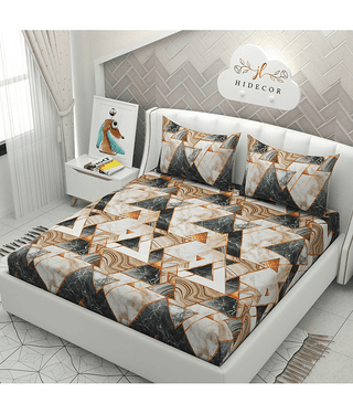 HIDECOR Microfiber 1 Double King Bedsheet with 2 Pillow Covers ( Multicolor )