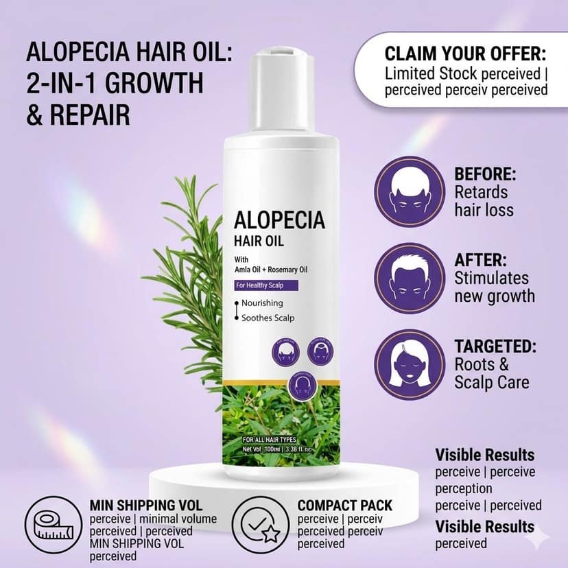 Alopecia Hair Oil for Hair Growth, Hair Fall Control & Scalp Nouriishment - 100ml (Pack of 1) 2-in-1 Advanced Growth & Repair Formula view 2