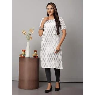 OMSAIFAB Casual Self Design Women White Top
