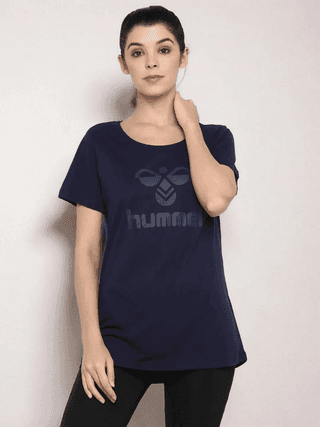 Ridade Women Cotton Navy Blue T-Shirt