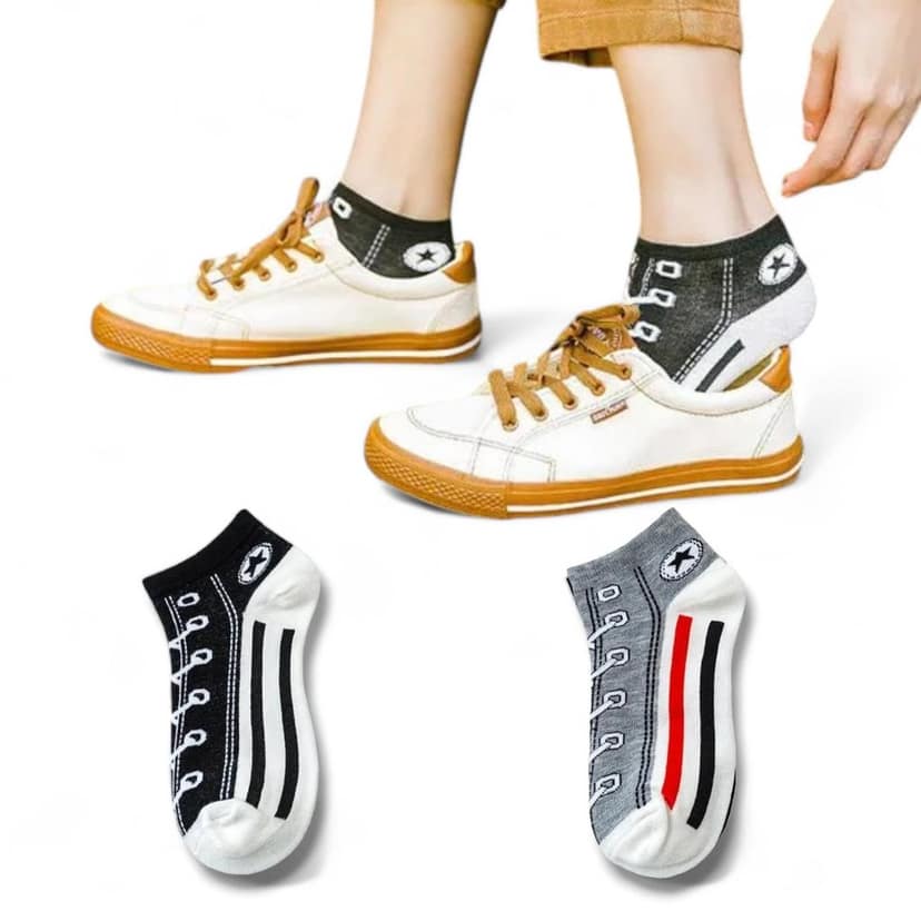 Socks Carving Pack of 2 Multicolour Unisex Ankle Length Socks, Made With Durable & Breathable Cotton, Free Size, Urban Shoe Edition, Suitable for all Season, Soft & Breathable, Daily Use