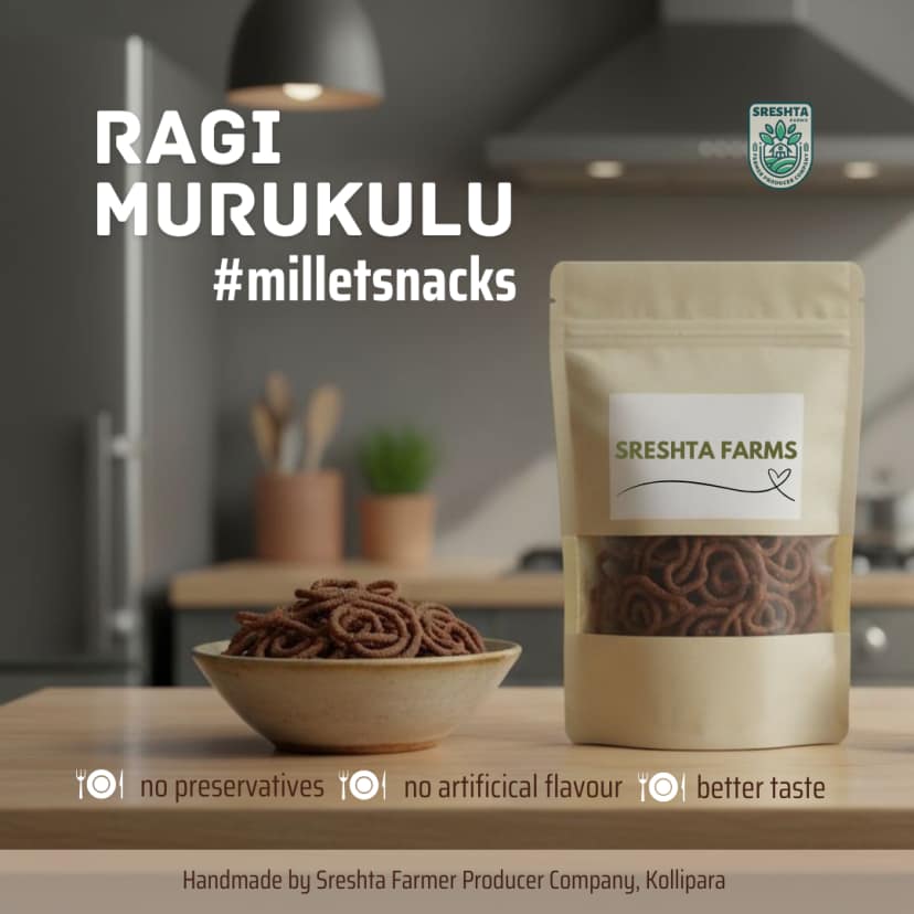 Sreshta Farms Crispy Murukulu Healthy South Indian Snack Ragi view 3