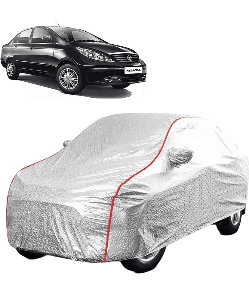 AutoRetail Car Body Cover for Tata Manza [2009-2011] With Mirror Pocket ( Pack of 1 ) , Silver